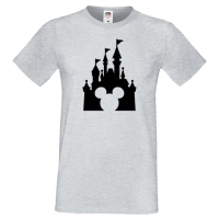 Мъжка тениска Mickey Head Disney Castle Подарък,Изненада,Рожден ден, снимка 5 - Тениски - 36576011