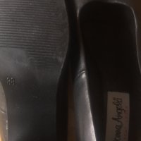 Черни дамски обувки, естествена кожа, с широк ток с височина 7 см, размер 38, снимка 4 - Дамски обувки на ток - 40871807
