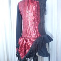 рокля за спортни танци комбинация между червено и черно, снимка 4 - Детски рокли и поли - 35098812