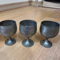 Метални чаши с поднос, снимка 4 - Антикварни и старинни предмети - 42838038