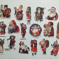 Дизайнерски скрапбук стикери Дядо Коледа 17 бр - V089, снимка 1 - Други - 42470291