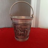 Чаша за лед никел немска старинна , снимка 1 - Антикварни и старинни предмети - 38536179