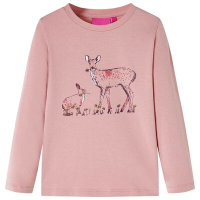 Детска тениска с дълъг ръкав, розова, 92(SKU:14389, снимка 1 - Детски тениски и потници - 44921076