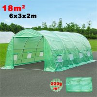 18кв.м Покривало за оранжерия 6x3x2M OPTIMAL с 2 врати и 12 прозореца, UV защита 220 гр./м2, снимка 1 - Оранжерии - 44412167