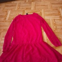 Нова!Детска дантелена рокличка цвят бордо, снимка 4 - Детски рокли и поли - 42852339