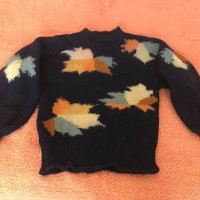 Вълнен Дамски Пуловер с есенни листа Вълнен пуловер, снимка 1 - Блузи с дълъг ръкав и пуловери - 31310244