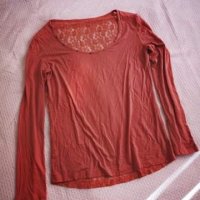 Розова блузка с дантелен гръб, S размер, снимка 5 - Блузи с дълъг ръкав и пуловери - 27865149