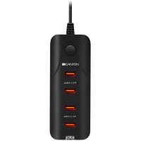Зарядно за телефон, таблет CANYON CNE-CHA09B, 240V 4.2A Зарядно устройство с 4 USB порта, адаптер, снимка 2 - Кабели и адаптери - 30500742