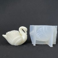 3D лебед с поставка за свещ свещник силиконов молд форма фондан смола гипс шоколад декор, снимка 2 - Форми - 42365058