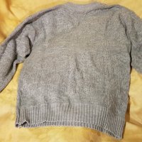 Мъжки пуловер остро деколте  сив Вълнен нов, снимка 3 - Пуловери - 35273229