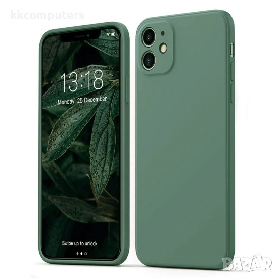 Силиконов калъф гръб кейс Silicone Soft Cover - iPhone 11 (6.1), Масленозелен, снимка 1