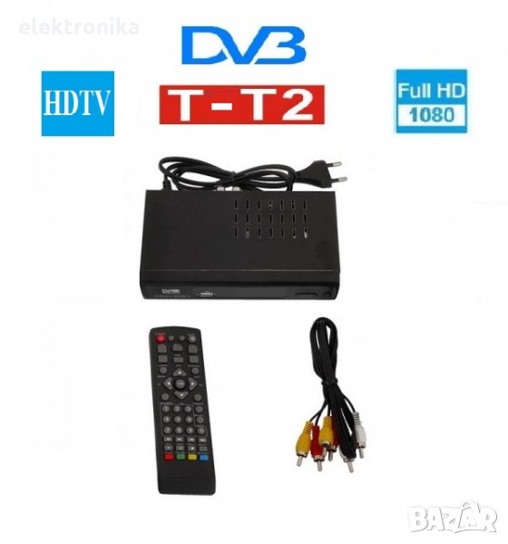 DVB-T -T2 FULL HD Цифров ефирен приемник за телевизия. декодер 1080р, HDMI, снимка 1