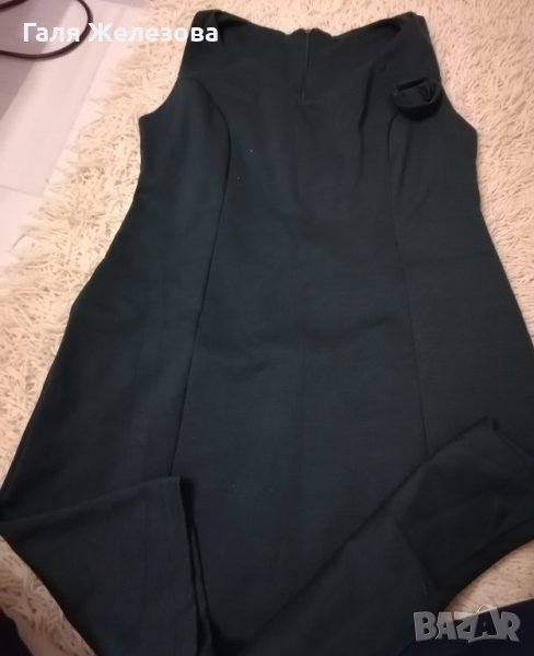 Зимна рокля в петролено зелено, снимка 1