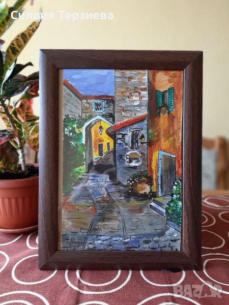 Картина "Вечерна разходка по тихите улици", снимка 1