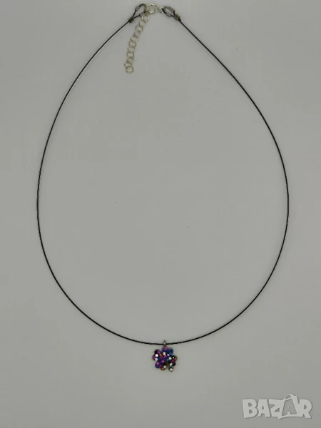 Дамско колие със сребърна висулка с циркони, снимка 1