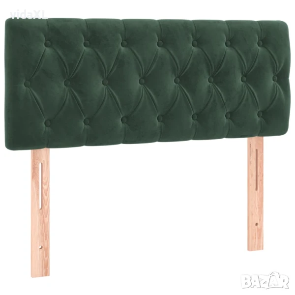 vidaXL Горна табла за легло, тъмнозелена, 90x7x78/88 см, кадифе(SKU:346323), снимка 1