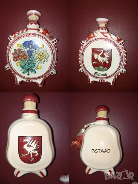 Старинни  винтидж бъклици с двустранен декор, снимка 1