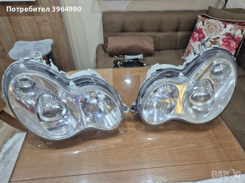 Кристални Неразличими от нови фарове Н7 +Н7 за мерцедес С клас W203 , снимка 1