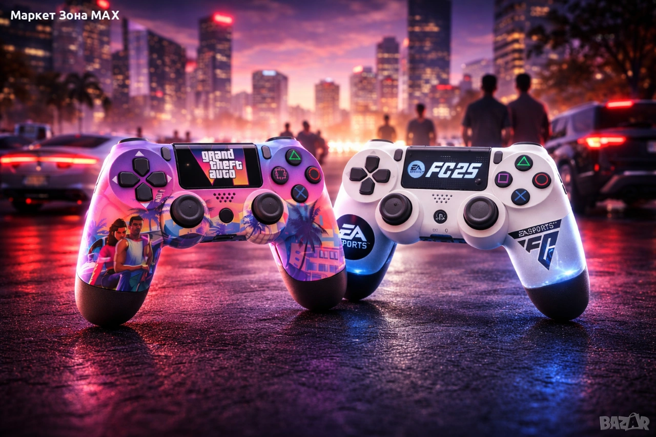 PS4 безжичен контролер – лимитирани FC25 / GTA дизайни, снимка 1
