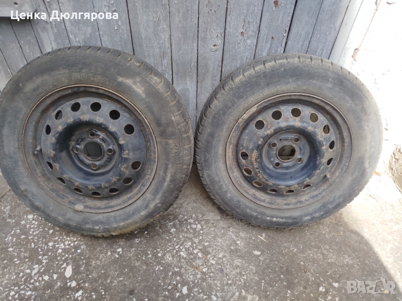 Комплект от две гуми с железни джанти 14'', снимка 1
