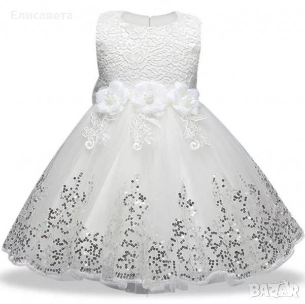 Бяла нова детска рокля за 2/3 год., снимка 1