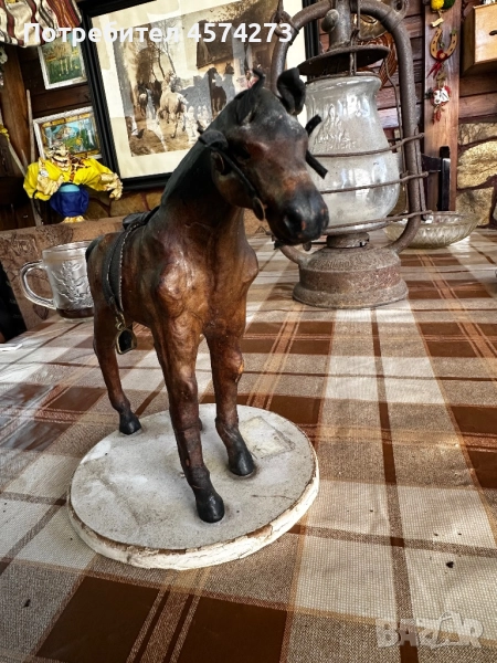 Ръчно изработен кон от истинска конска кожа, снимка 1