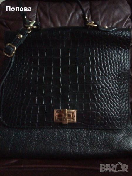 Уникална италианска голяма чанта естествена кожа, снимка 1