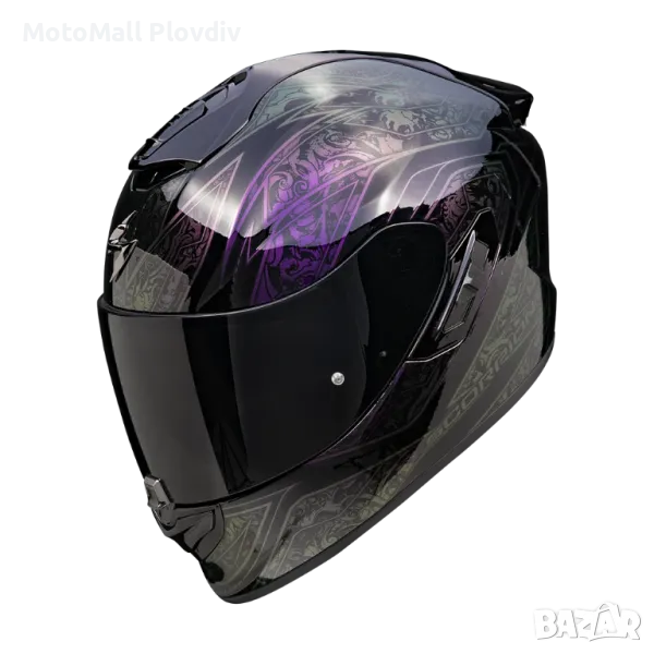 Каска SCORPION EXO-1400 EVO II AIR FANTASY Black-Chameleon, снимка 1