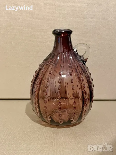 Малка гарафа от духано стъкло, снимка 1