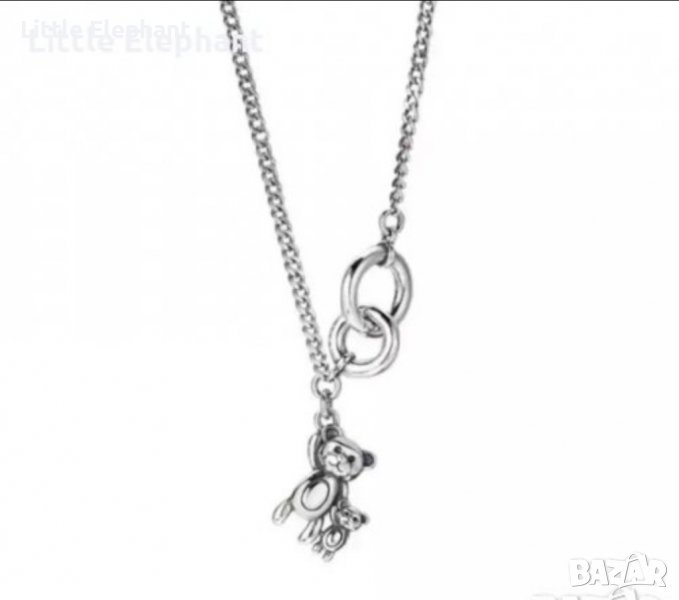 Сребърно колие "Teddy bear"мечета,бранд/ново, снимка 1
