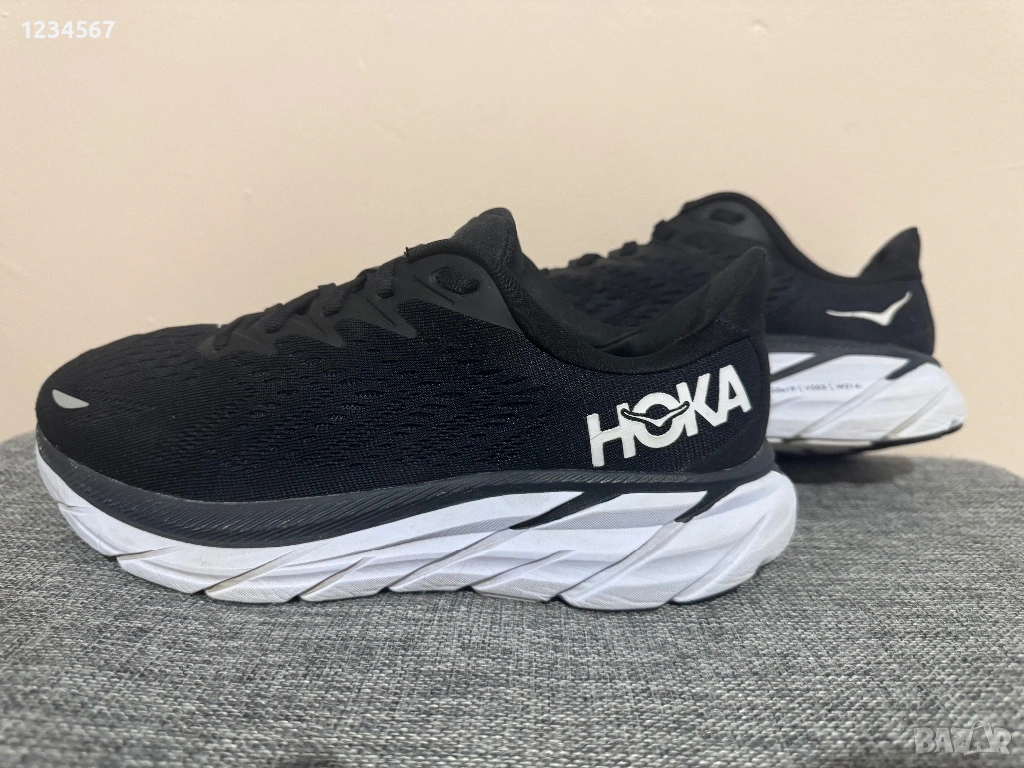 HOKA W Clifton 8 Wide Black / White., снимка 1