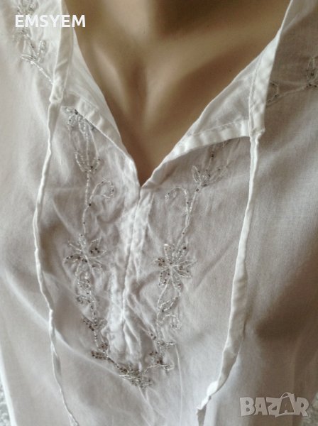 дамска бяла памучна блуза , снимка 1