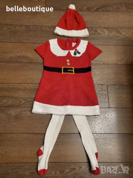 Страхотен коледен комплект от 3 части за момиченце 86 см., снимка 1