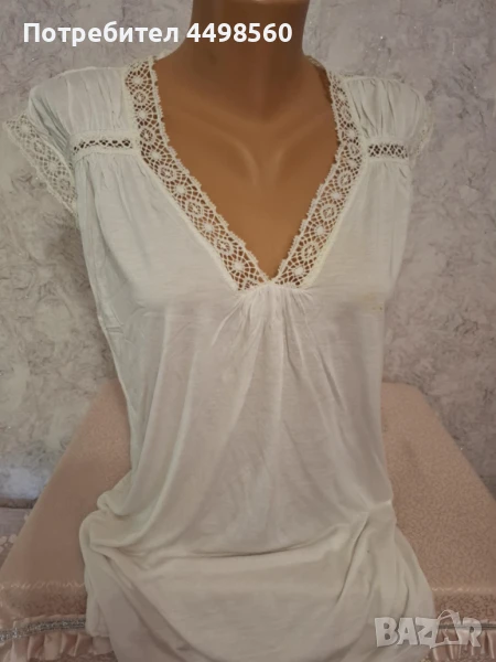 ZARA Бяла Тениска, снимка 1