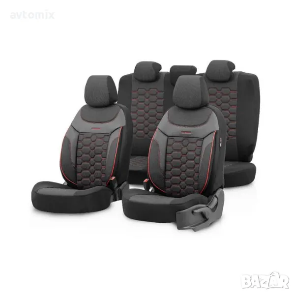 Тапицерия OTOM за седалки Carbon CRB3402 (черно/червено), снимка 1