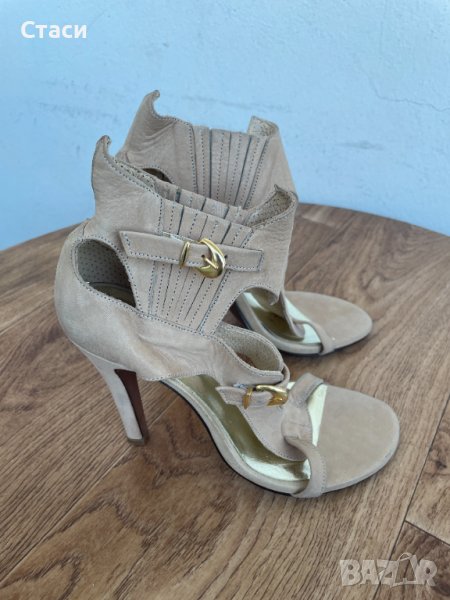 Летни дамски сандали на ток с отворени пръсти GiAnni, номер 37 EU, снимка 1