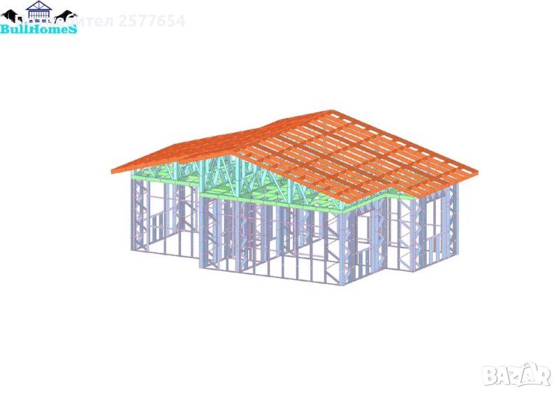 Къща,Бунгало,Преместваема къща,Сглобяеми къщи,Модулни,Жилищни-64,8м², снимка 1