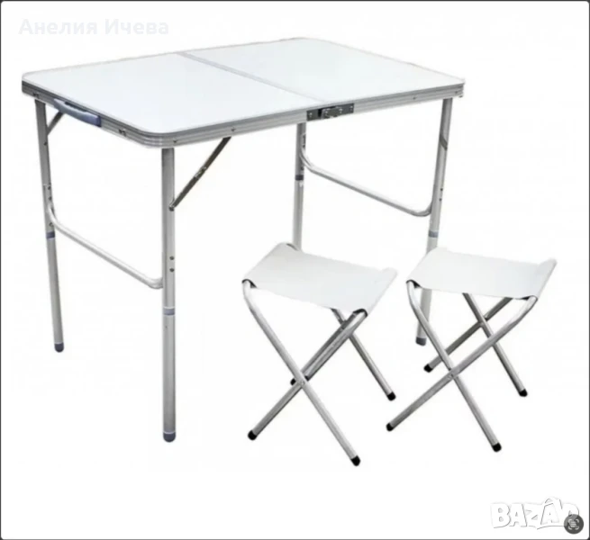 Промоция -Алуминиева маса с два стола , снимка 1