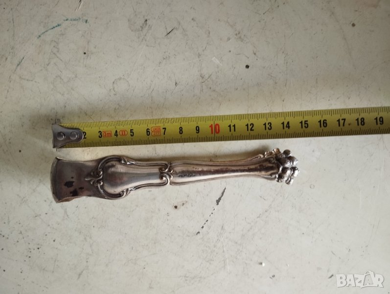 посребрена щипка за лед,захар, снимка 1