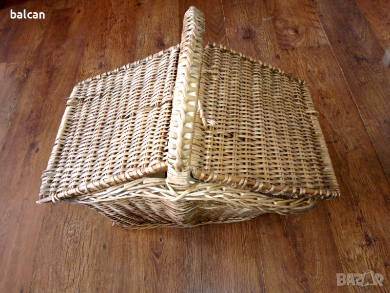 Стара голяма плетена кошница, снимка 1