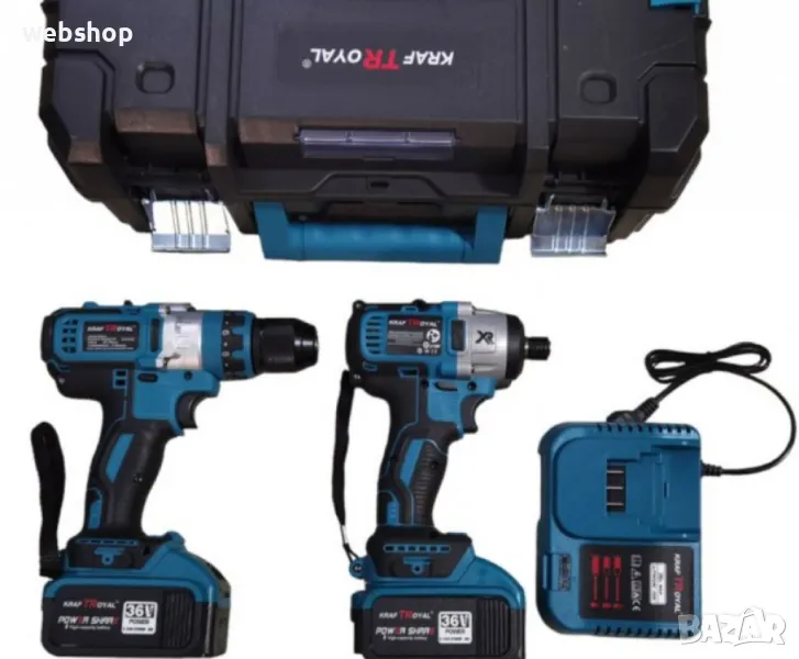 Комплект Инструменти 2в1 Акумулаторен гайковерт и винтоверт 36V 8Ah, снимка 1
