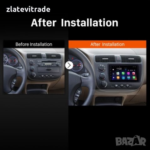 HONDA CIVIC 2001-2005 - 7'' Андроид Навигация, 9122+R10, снимка 8 - Аксесоари и консумативи - 31801611