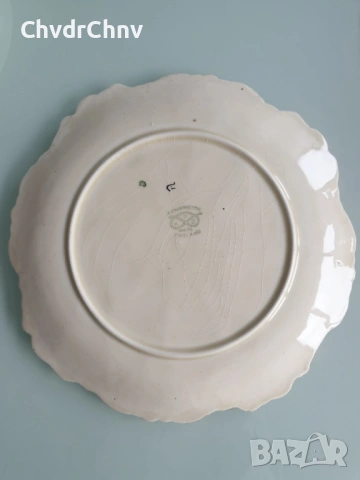 Kensington 22см/Кенсингтън стара английска порцеланова чиния/релефна-флорална, снимка 5 - Картини - 53950455