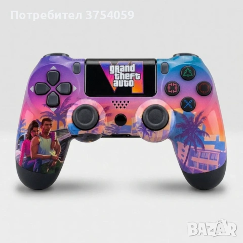 Безжичен джойстик за PS4 с тъчпад, вибрация и LED осветление – FC25 / GTA дизайн, снимка 10 - Друга електроника - 53124308