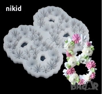 Цифра цифри число числа 8 двойна голяма с цветя силиконов молд форма фондан шоколад смола гипс декор, снимка 2 - Форми - 44325318