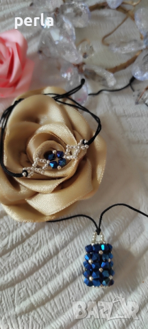 Ръчно изработен сет от гривна и колие , снимка 5 - Бижутерийни комплекти - 44742158