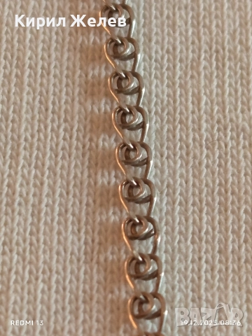 Сребърен синджир с класическа плетка Belcher link майсторска ръчна изработка 40067, снимка 2 - Колиета, медальони, синджири - 52844478