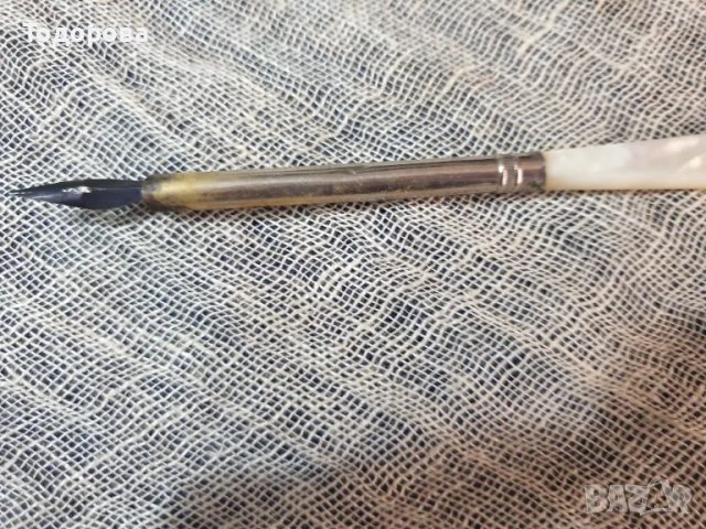 Старинна перодръжка със седефена дръжка, снимка 3 - Антикварни и старинни предмети - 47905414