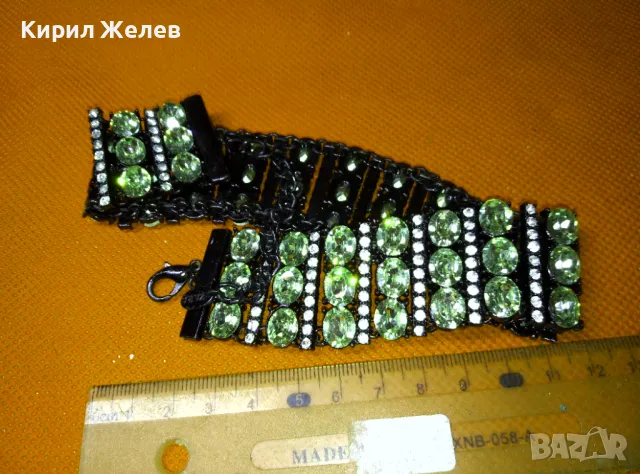 РАЗКОШНА БЛЕСТЯЩА КРИСТАЛНА МАРКОВА МОДНА РЕТРО АРТ СТИЛ ОГЪРЛИЦА на ZARA 47383, снимка 11 - Колиета, медальони, синджири - 47297723