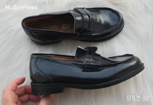 Детски официални обувки Next Black Leather Loafers №31 - НОВИ, снимка 5 - Детски обувки - 55958717